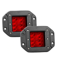 LED pracovní světla 2x24W, 2ks, do nárazníku, 12-24V, červené